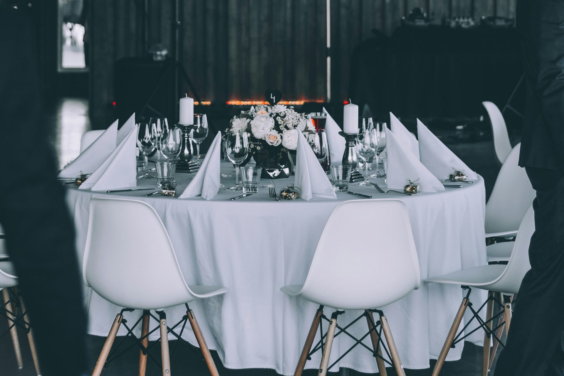 round white and brown dining set with ball pendant lamps photography